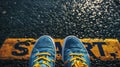 The Start Line Sneakers.AI generated image Royalty Free Stock Photo