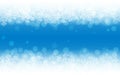 Blue snow background. Snowflakes with particles and bokeh. Holiday winter theme. Blurred backdrop. Christmas template Royalty Free Stock Photo