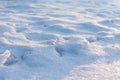 Blue Snow Moguls Closeup In Winter