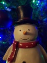 Blue snow snowman festive christmas xmas lights