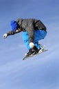 Blue snowboarder Royalty Free Stock Photo