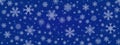 Blue snowflake background with transparent snowflakes - vector