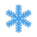 Blue snowflake crystal on white background
