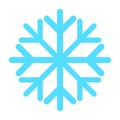 Blue Snowflake Icon. Freeze Symbol. Vector Illustration Isolated On White