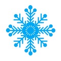 Blue snowflake isolated on white background Christmas winter