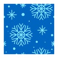 Blue snowflake pattern graphic depicts various light blue snowflake designs geometric shapes Royalty Free Stock Photo