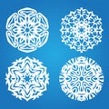 Blue snowflake set Royalty Free Stock Photo