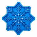 Blue Snowflake Shaped Mold for Cookie Isolated on White Background Royalty Free Stock Photo