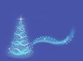 Blue snowflake tree with sparkles Royalty Free Stock Photo