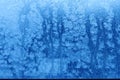 Blue snowflakes hoarfrost abstract textured background Royalty Free Stock Photo