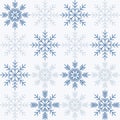 Blue snowflakes for New Year\'s packaging, seamless geometric pattern for Christmas and New Year. Royalty Free Stock Photo