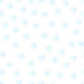 Blue snowflakes seamless pattern isolated on white background. Texture of snowflakes. Royalty Free Stock Photo