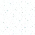 Blue snowflakes seamless pattern on white background. Vector illustration. Royalty Free Stock Photo