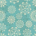 Blue snowflakes shabby seamless pattern Royalty Free Stock Photo