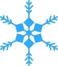 Blue snowflakes on white background. Vector illustration.