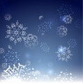 Blue snowy magic Christmas background