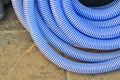 the blue soaking-up hose Royalty Free Stock Photo