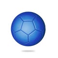 Blue Soccer ball . White background. 3d illustration Royalty Free Stock Photo