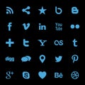 Blue Social Media Icons Royalty Free Stock Photo