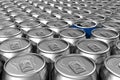 Blue soda can standing out Royalty Free Stock Photo