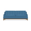 Blue sofa against white background, isolate. Symbol of a cozy home, interior object