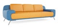 Blue sofa on a white background