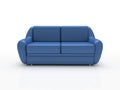 Blue sofa on white background insulated