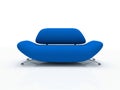 Blue sofa on white background insulated Royalty Free Stock Photo