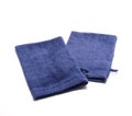 Blue soft bath gloves