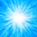 Blue starburst. Blue soft rays abstract radial background.