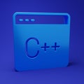 Blue Software, web developer programming code icon isolated on blue background. Javascript computer script random parts Royalty Free Stock Photo