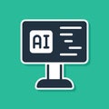 Blue Software, web developer programming code icon isolated on green background. Javascript computer script random parts Royalty Free Stock Photo