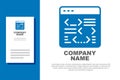 Blue Software, web developer programming code icon isolated on white background. Javascript computer script random parts Royalty Free Stock Photo