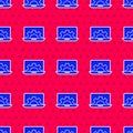 Blue Software, web development, programming concept icon isolated seamless pattern on red background. Programming Royalty Free Stock Photo
