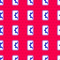 Blue Software, web development, programming concept icon isolated seamless pattern on red background. Programming Royalty Free Stock Photo