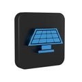 Blue Solar energy panel icon isolated on transparent background. Black square button. Royalty Free Stock Photo