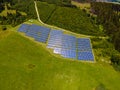 Blue solar panels. Photovoltaic modules for renewable energy. Aerial view of Solar panel. Alternative electricity source. Royalty Free Stock Photo