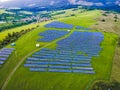 Blue solar panels. Photovoltaic modules for renewable energy. Aerial view of Solar panel. Alternative electricity source. Royalty Free Stock Photo