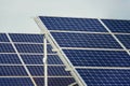 Blue solar panels photovoltaics power station, future innovation energy concept Royalty Free Stock Photo
