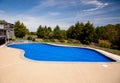 Blue solar pool cover Royalty Free Stock Photo