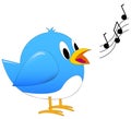 Blue song bird singing Royalty Free Stock Photo