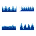 Blue sound wave set logo icon isolated on white background vector