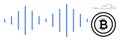 Blockchain Technology and Digital Transactions Represented with Bitcoin and Sound Wave Concept Royalty Free Stock Photo