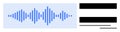 Blue Soundwave with Text Bars Representing Audio Playback and Transcription Concepts Royalty Free Stock Photo