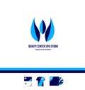 Blue spa beauty center studio logo