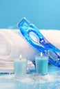 Blue spa relaxation Royalty Free Stock Photo