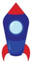 Blue space rocket, illustration, vector Royalty Free Stock Photo