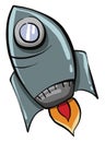 Blue space rocket, illustration, vector Royalty Free Stock Photo