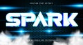 Blue spark Electric Style 3D Editable text effect Royalty Free Stock Photo