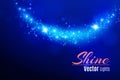 Blue sparks and stars glitter special light effect. Sparkling magic dust particles.Light flare special effect with rays